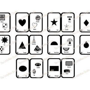 Schede flash cognitive in bianco e nero per bambini / 10 carte per stimolare e sviluppare i nervi ottici (da neonato a 12 mesi)