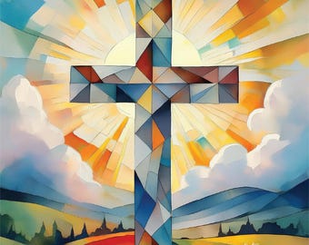 Easter Morning, Easter Greeting Card, He is Risen, Christian Faith Easter, Blank Interior, Christ is Risen, Death and Resurection.