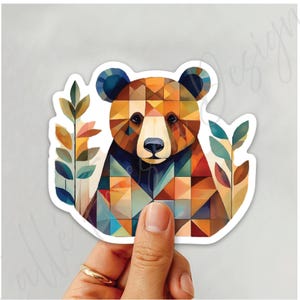 Pegatina de oso acolchado / Oso pardo bebé / Pegatina de vinilo troquelado de calidad / Pegatina apta para agua y lavavajillas / Regalo para acolchadores / Calcomanía de costura