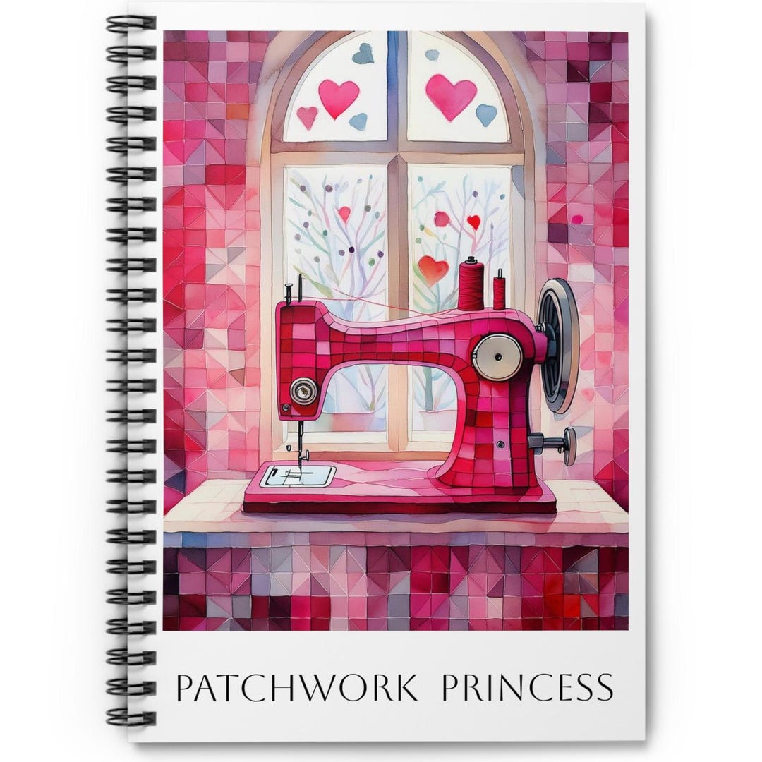 Patchwork Princess Pink Spiral Notebook Journal, Ruled Line Pages ...