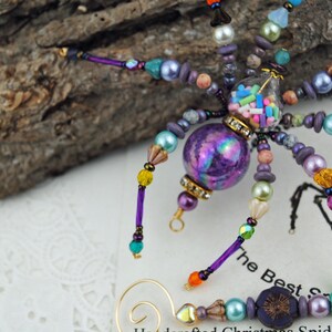 Confetti Birthday Party Keepsake Spider Beaded Christmas Spider Holiday Ornament Exchange German Tinsel Legend, Spider Poem, Spider Legend image 2