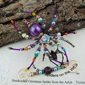 Confetti Birthday Party Keepsake Spider Beaded Christmas Spider Holiday Ornament Exchange German Tinsel Legend, Spider Poem, Spider Legend image 6