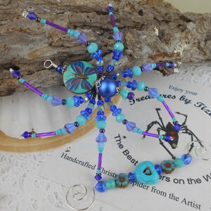 Monarch Butterfly Wings Beaded Spider Ornament, perfect gift for a Friend, House Warming, Get Well Whishes, Christmas, Secret Santa