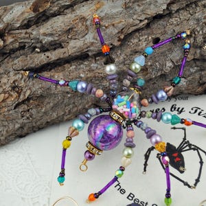 Confetti Birthday Party Keepsake Spider Beaded Christmas Spider Holiday Ornament Exchange German Tinsel Legend, Spider Poem, Spider Legend image 5