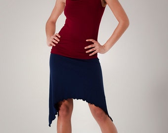 Organic Mid-length Eclipse Skirt with pointed hem