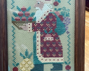 Father Christmas Finished Prairie Schooler Cross Stitch Framed