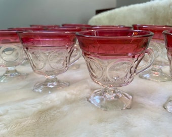 Vintage Indiana Glass Lexington Footed Cups