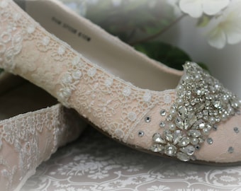 ballet shoes flats bridal lace wide flat twinkle blush sparkling option