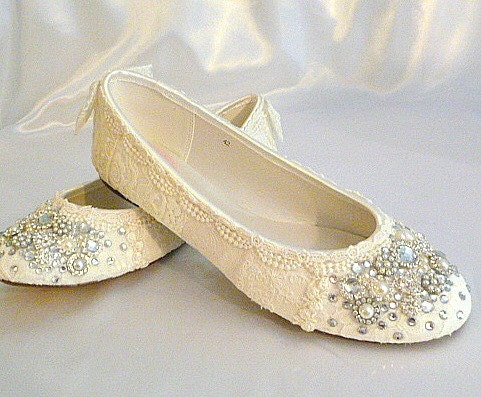 Wedding Ballet Flats ... Vintage Lace Bridal Shoes .Twinkle | Etsy