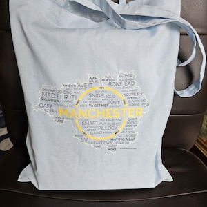 Light Coloured Light Tote Bag - Manc Map