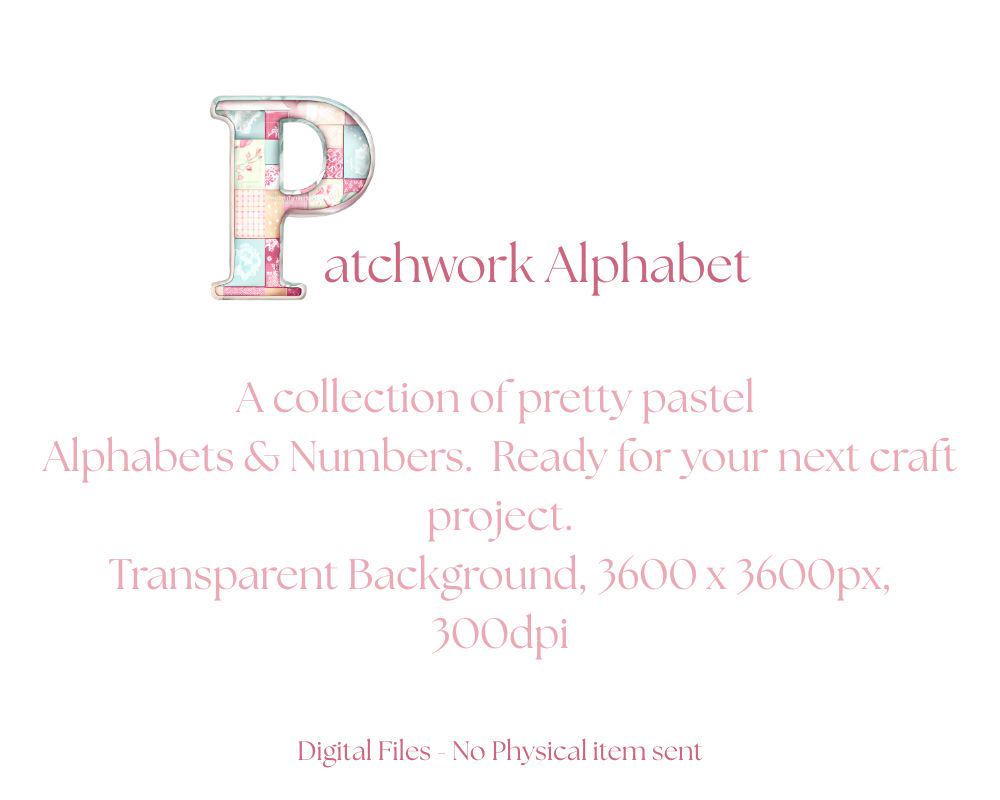 Pastel Patchwork Alphabet Clipart | A–Z & 0–9 PNG Letters | Transparent ...