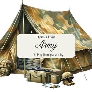Military Clipart: Army PNG Images, Camouflage, Soldiers (Digital Download)