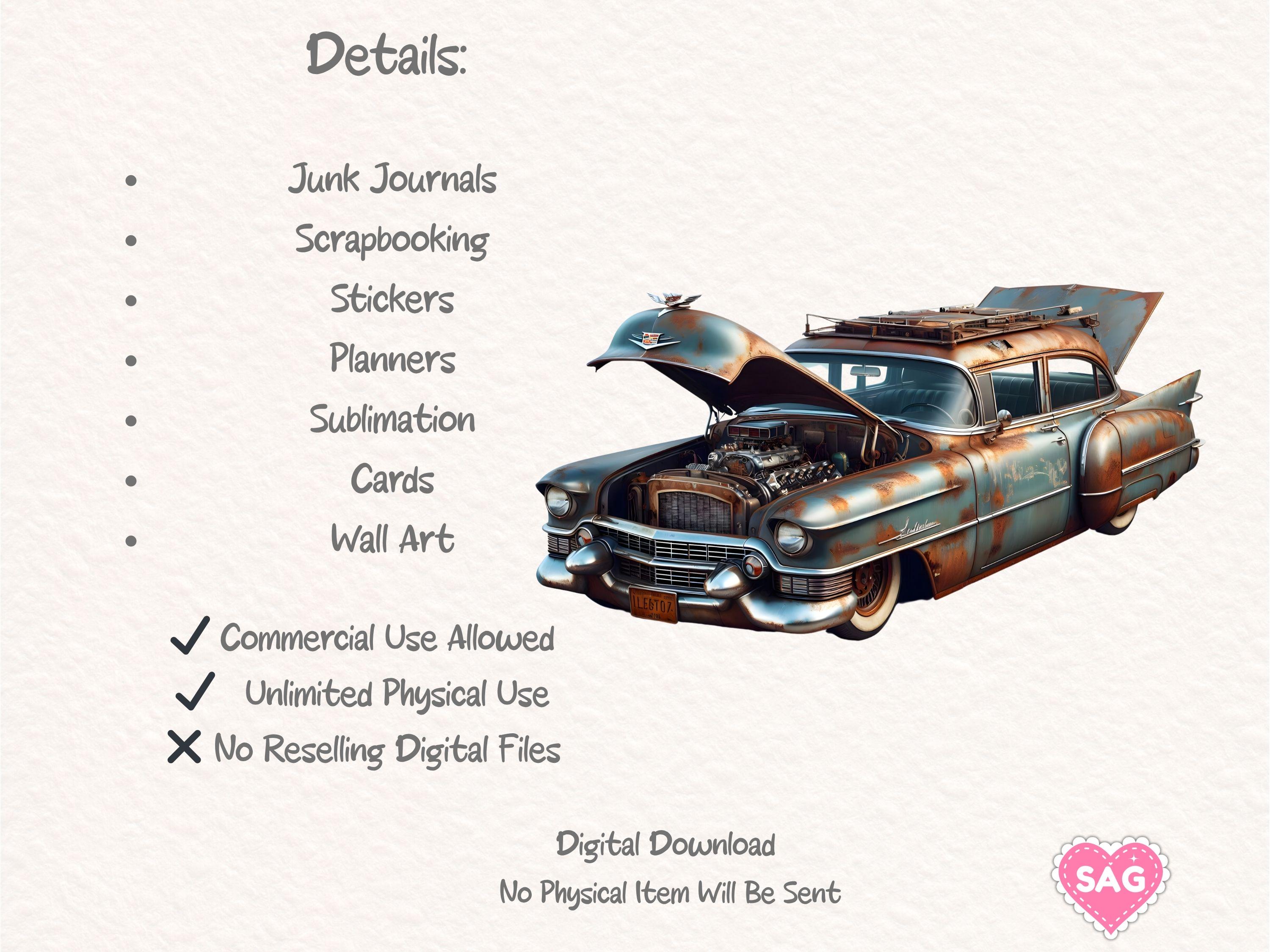 Rust Cars Graphics Rusty Cars & Motorbikes Clipart: Vintage Vehicle Graphics (digital ...