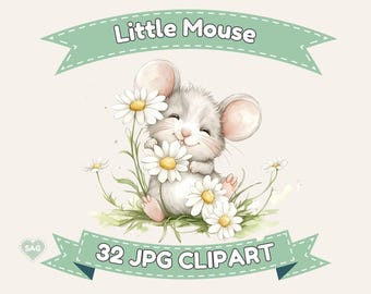 Papier numérique Petite souris, surcharge mignonne, fournitures pour scrapbooking (JPG).