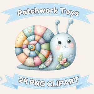 Pastel Patchwork Toy Clipart: Whimsical Nursery Graphics (Digital Download)