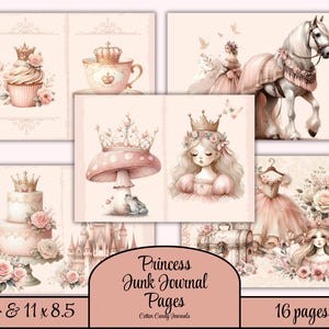 Princess Junk Journal Pages: Whimsical Scrapbook Paper (Digital Download)