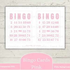 Bingo Cards Pink Junk Journal Element, Junk Journal Bingo Card Ephemera, Scrapbook Bingo Ephemera, Bingo Card Pastel, Journal Tag