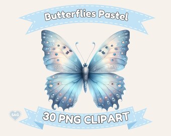 Mariposas de la colección Pastel: recortes precisos y PNG transparente, diseños de mariposas originales, ilustraciones de mariposas para imprimir.