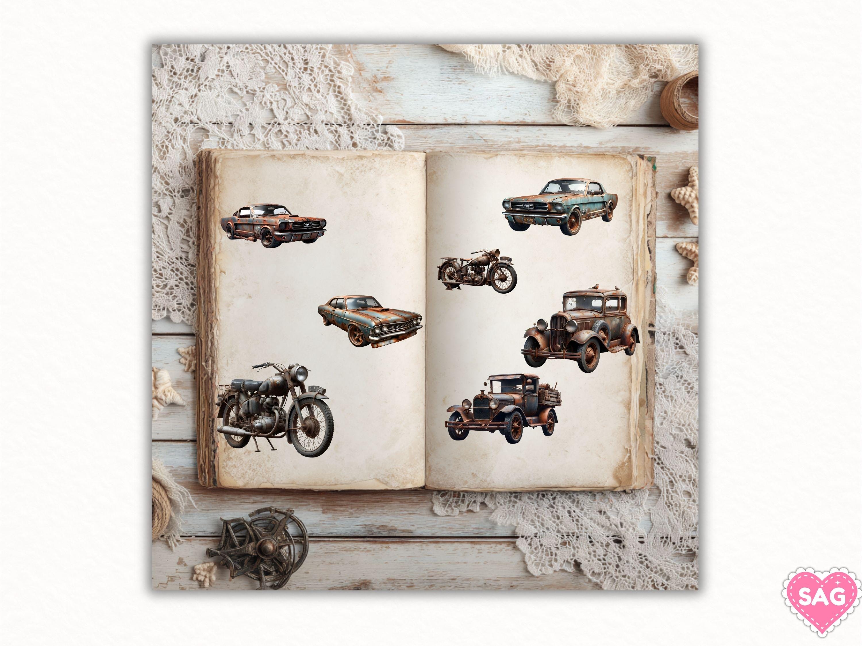 Rust Cars Graphics Rusty Cars & Motorbikes Clipart: Vintage Vehicle Graphics (digital ...