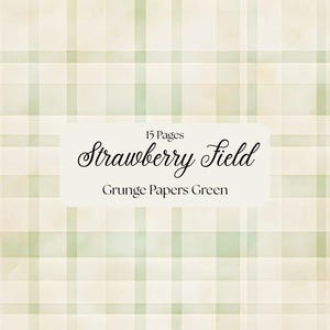 Papeles digitales grunge verdes de Strawberry Field, páginas para scrapbooking, papeles para revistas basura, papeles grunge vintage en verde, descarga digital