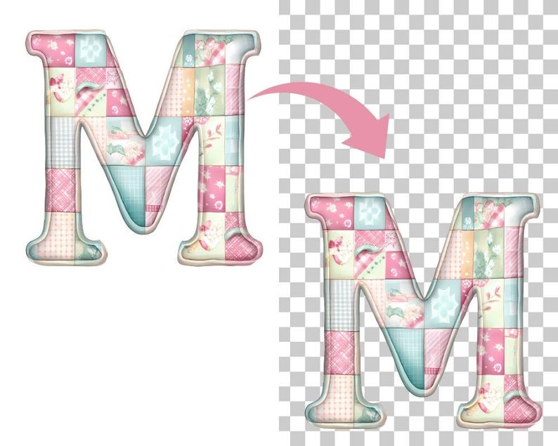Pastel Patchwork Alphabet Clipart | A–Z & 0–9 PNG Letters | Transparent ...