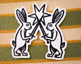Medieval Manuscript Hare Sticker