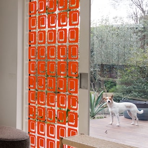 Impresionante kit de bricolaje naranja Coolsville Room Divider Screen - Partición moderna atómica de mediados de siglo - 5 tamaños - Mid Mod Retro Home Decor Wall Art