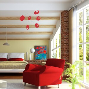 Red Retro Art Mobile by Atomic Mobiles - 2 Sizes - Mid Century Modern Fun