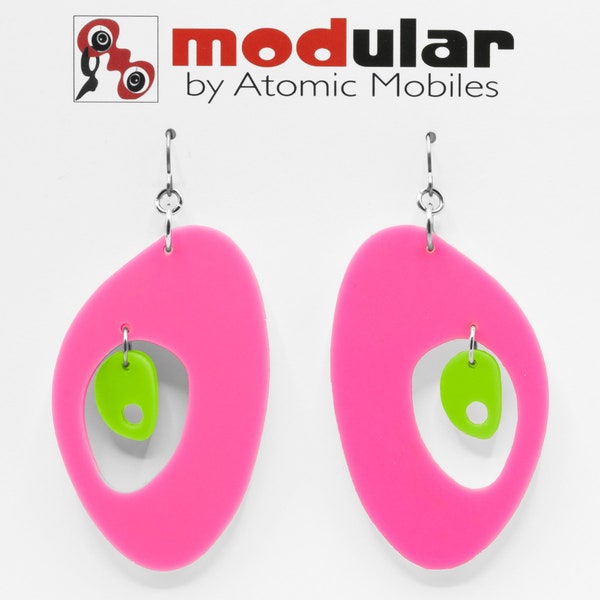 Modernist Acrylic Earrings - Retro Midcentury Statement Earrings - Mod Fashion Modern Jewelry - Mothers Day Gift - Bright Color Earrings