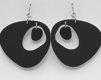 Googie Atomic Earrings - Retro Midcentury Statement Dangle Earrings - Mod Fashion Acrylic Jewelry - Geometric Earrings - Dangling Earrings