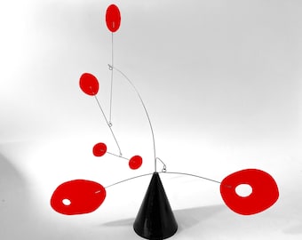 Cool modernisme strobile tafelkunst mobiel - moderne kinetische stabiliteit uit het midden van de eeuw - geweldig cadeau-idee! Sculptuur woondecoratie