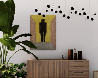 DIY Kit - WFH Decor - Atomic Mobile Black - hanging art mobiles YOU put together - Mid Century Modern Style Home Decor