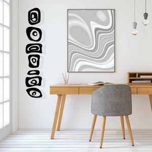 Retro-A-GoGo Vertical Hanging Art Mobile in Dramatic Black - 3 Sizes - Mid Century Modern Abstract Style - Gift Idea!
