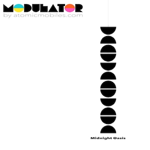 Mid Century Modern Mobile: Black Kinetic Hanging Art - Atomic Mobiles