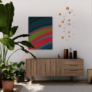Sputnik Wood Art Mobile: Sustainable Mid Century Modern Kinetic Decor