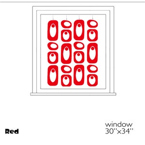 Red DIY Kit Beatnik Party Atomic Room Divider - Window Curtains - Wall Art - Mobile - Mid Century Modern Kinetic Art Home Decor Kits