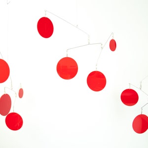 Fun Red Mobile Making Kit - DIY Craft Kits - Make Your Own Mobiles - Home Decor - Cool Gift Ideas - DIY Art Project - Art Mobiles