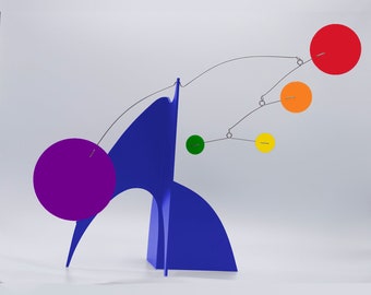 Rainbow Pride Art Stabile: Mid Century Modern Tabletop Mobile