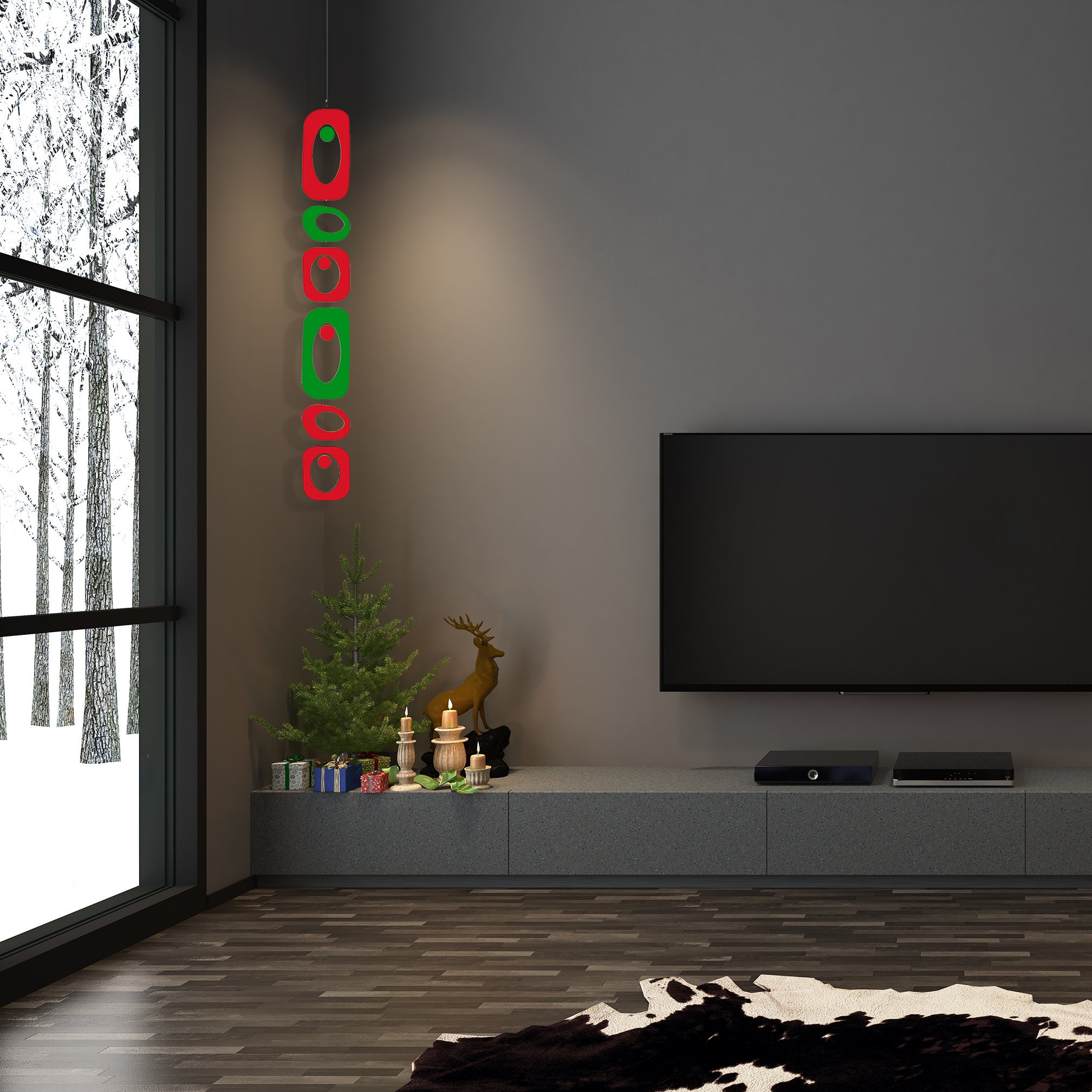 Mid-century Modern Christmas Mobile DIY Kit: Retro Holiday Decor