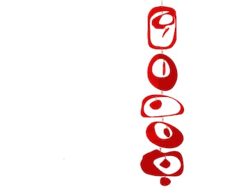 Red Zen Mobile: rust in moeilijke tijden. 4 maten. Thuiskantoordecoratie voor een ontspannende kinetische stijl + kleur. Cadeau-idee. Mindfullness.