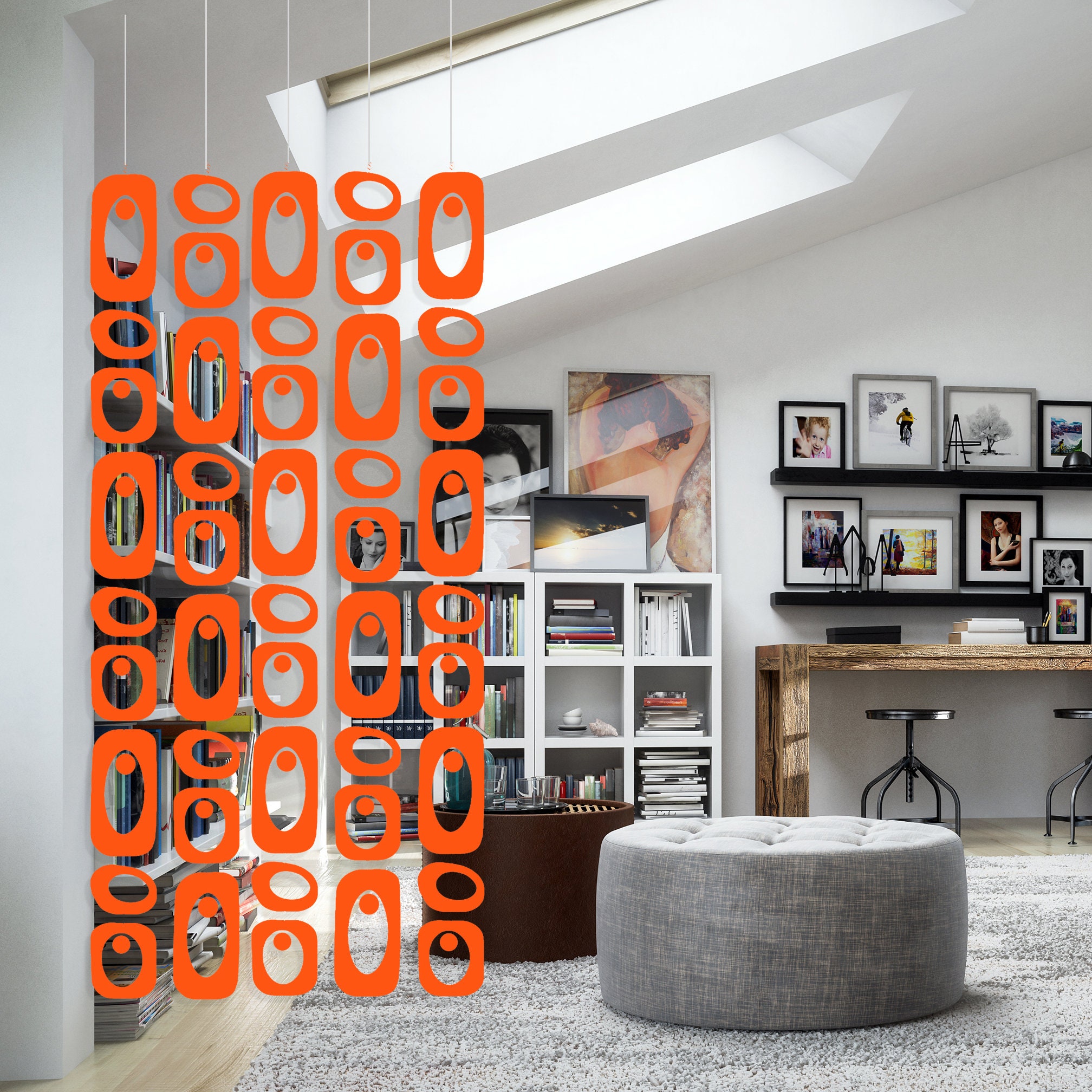 Orange Room Divider - Mid Century Room Dividers - Beatnik Party Home ...