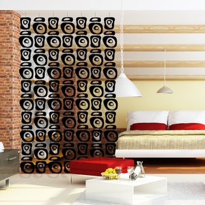 Retro-a-gogo DIY KIT - Atomic Curtain Room Divider - Black Mid Century ...