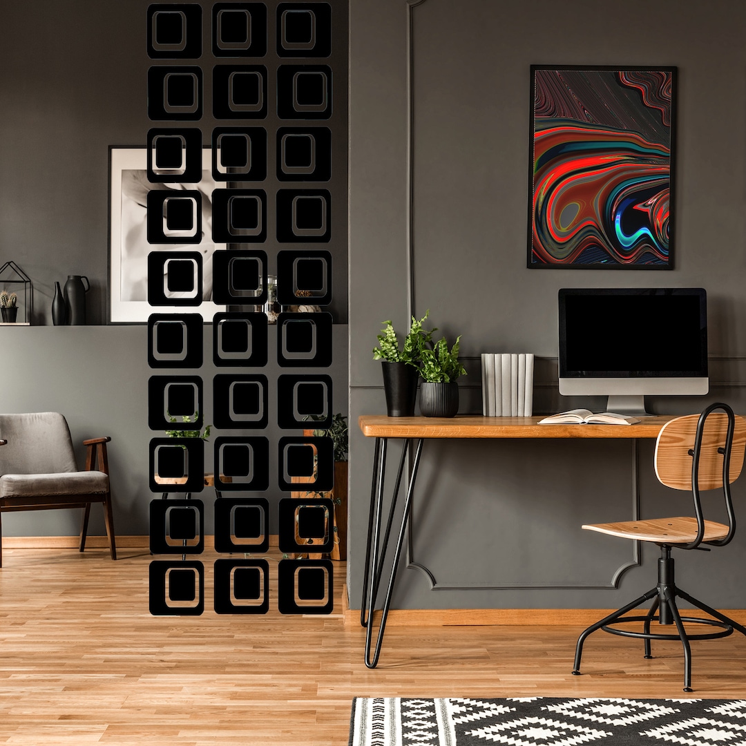 Black Coolsville Room Divider DIY Kit - Mid Century Modern Retro ...