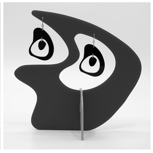 Lovely Earring Stabile Sculpture MODular Boomerang by Atomic Mobiles Mod Statement Earrings Modern Art Holder Midcentury Retro image 2