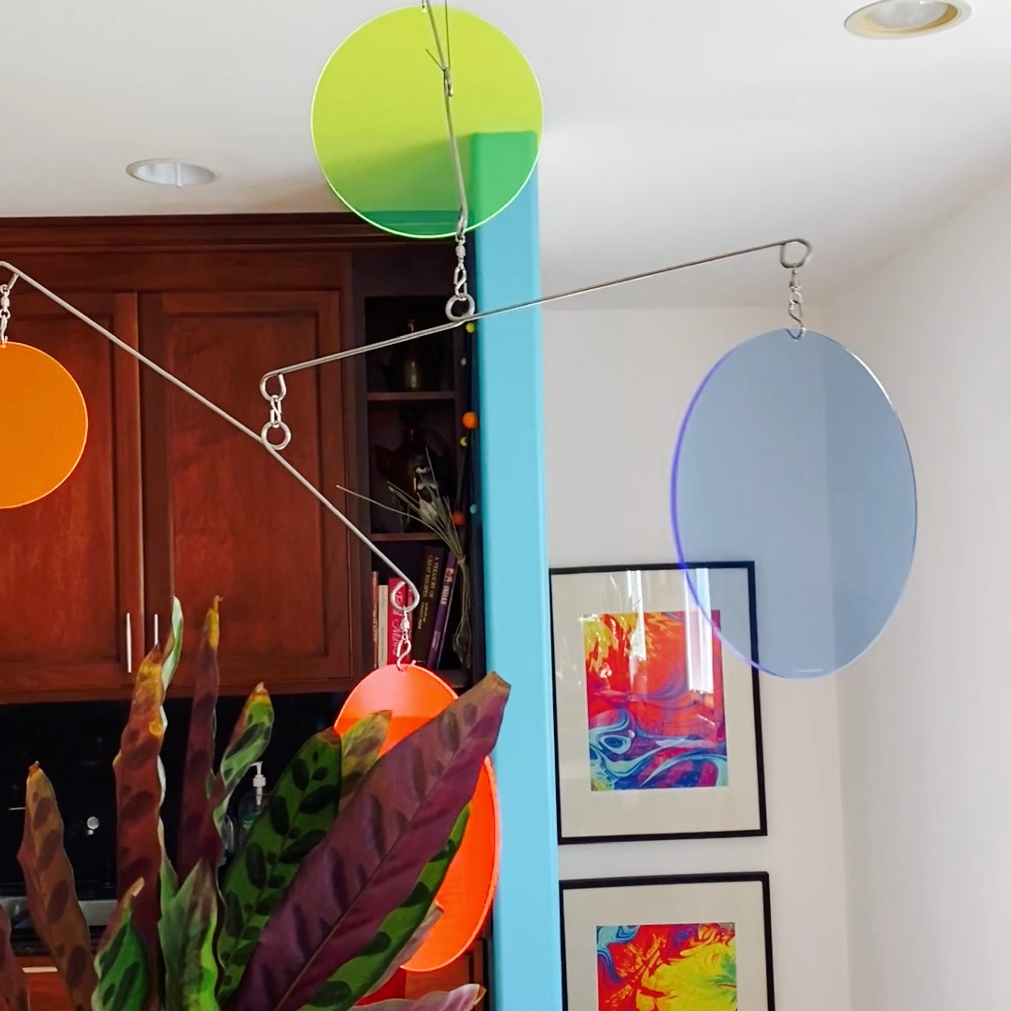 xl Neon Atomic Mobile Large Kinetic Hanging Art - Diy Home Decor