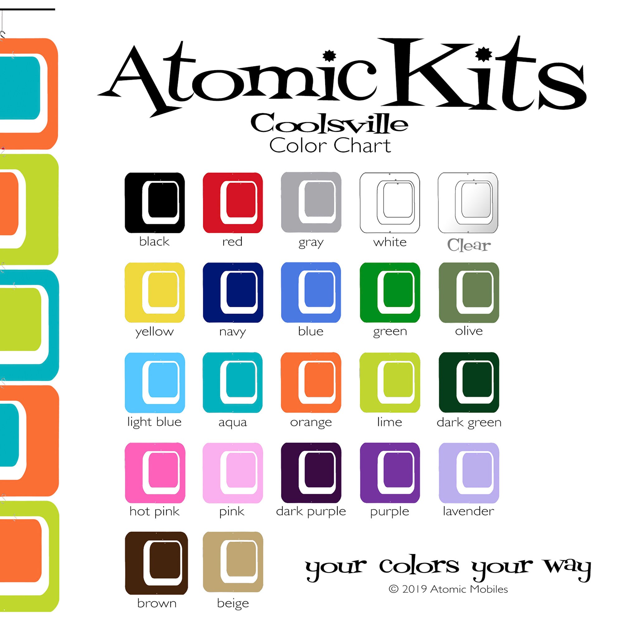 Coolsville Mix 'n Match Atomic DIY Kit - Retro Room Dividers | Wall Art ...