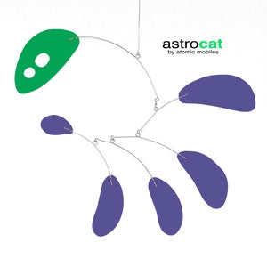 AstroCat Mobile: Mid Century Modern Kinetic Art Sculpture