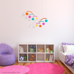 Modernistische Kinetic Atomic Mobile: hangende kunst MCM - modernistische woondecoratie