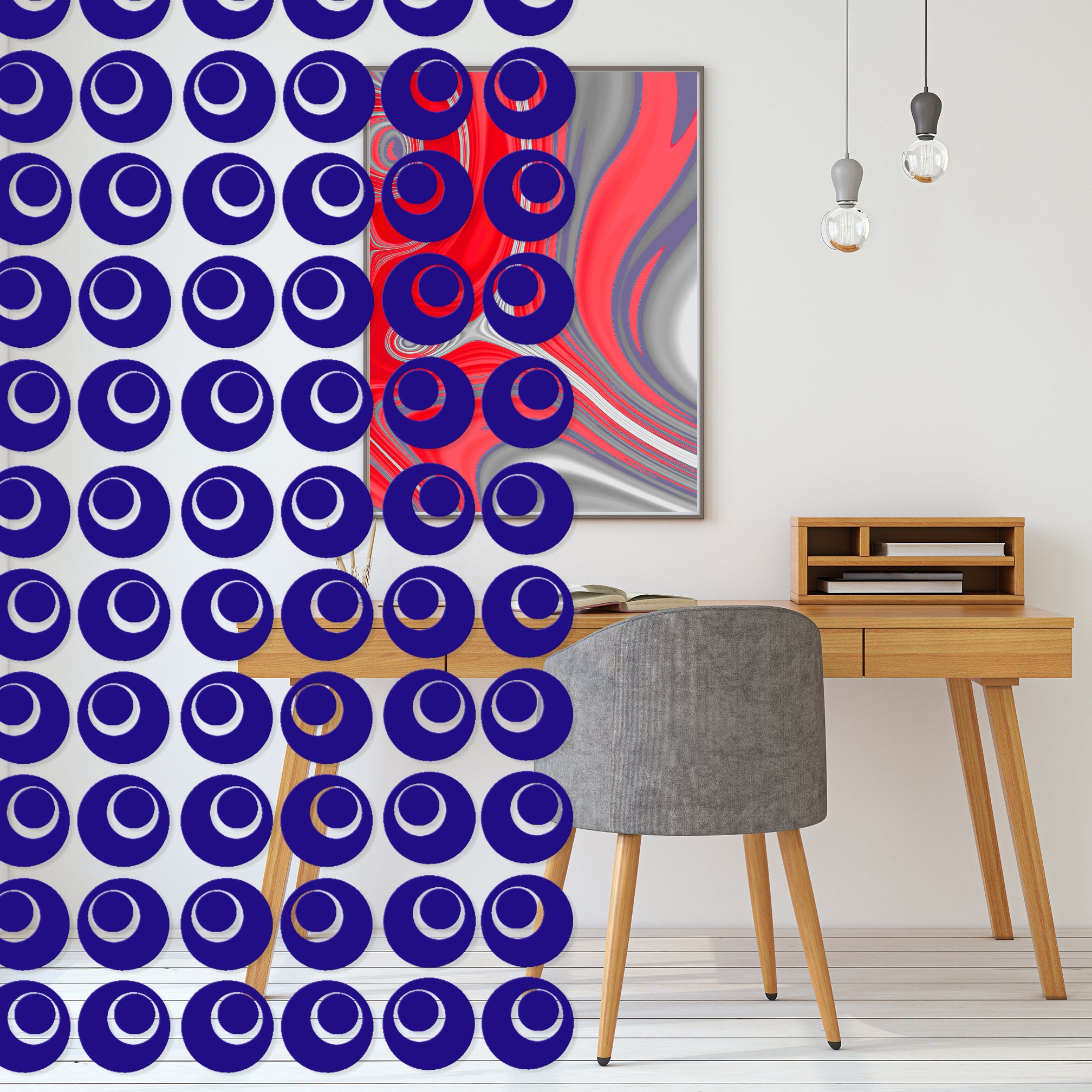 You'll Fall For Groovy DIY Room Divider Kit Navy Blue | Etsy