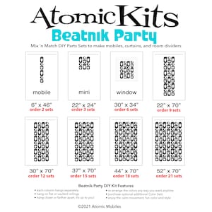 Beatnik Party Mix 'n Match Atomic DIY Kits Clear Colors Make MOD Room Dividers Mobiles Wall Art Curtains Mid Century Modern Decor image 8